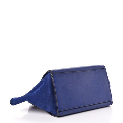 Celine Drummed Calfskin Suede Small Trapeze Indigo 4 of 24