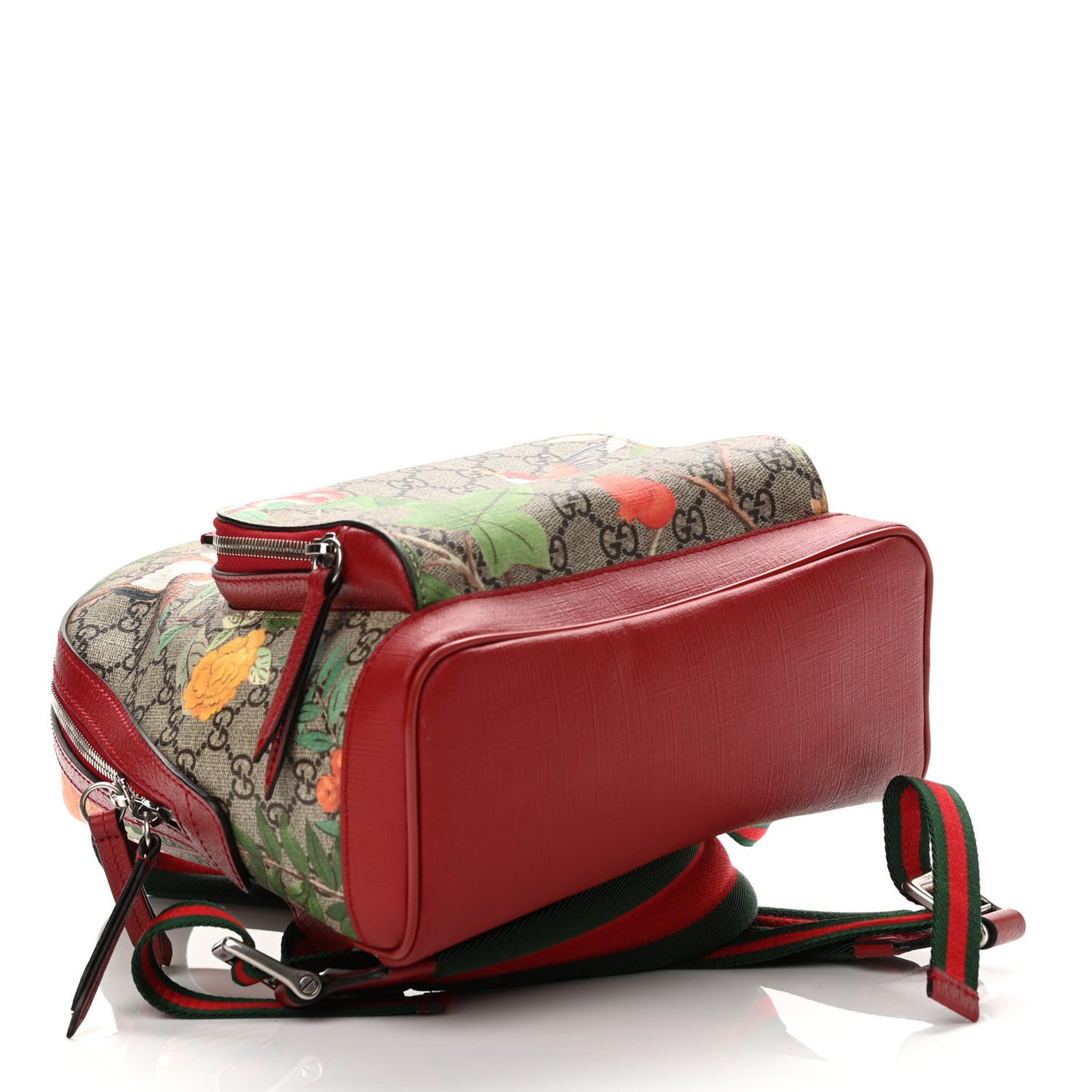 GG Supreme Monogram Tian Web Small Day Backpack Beige Multicolor Red