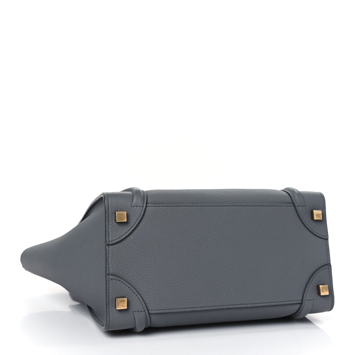 Celine Drummed Calfskin Micro Luggage Kohl 4 of 9