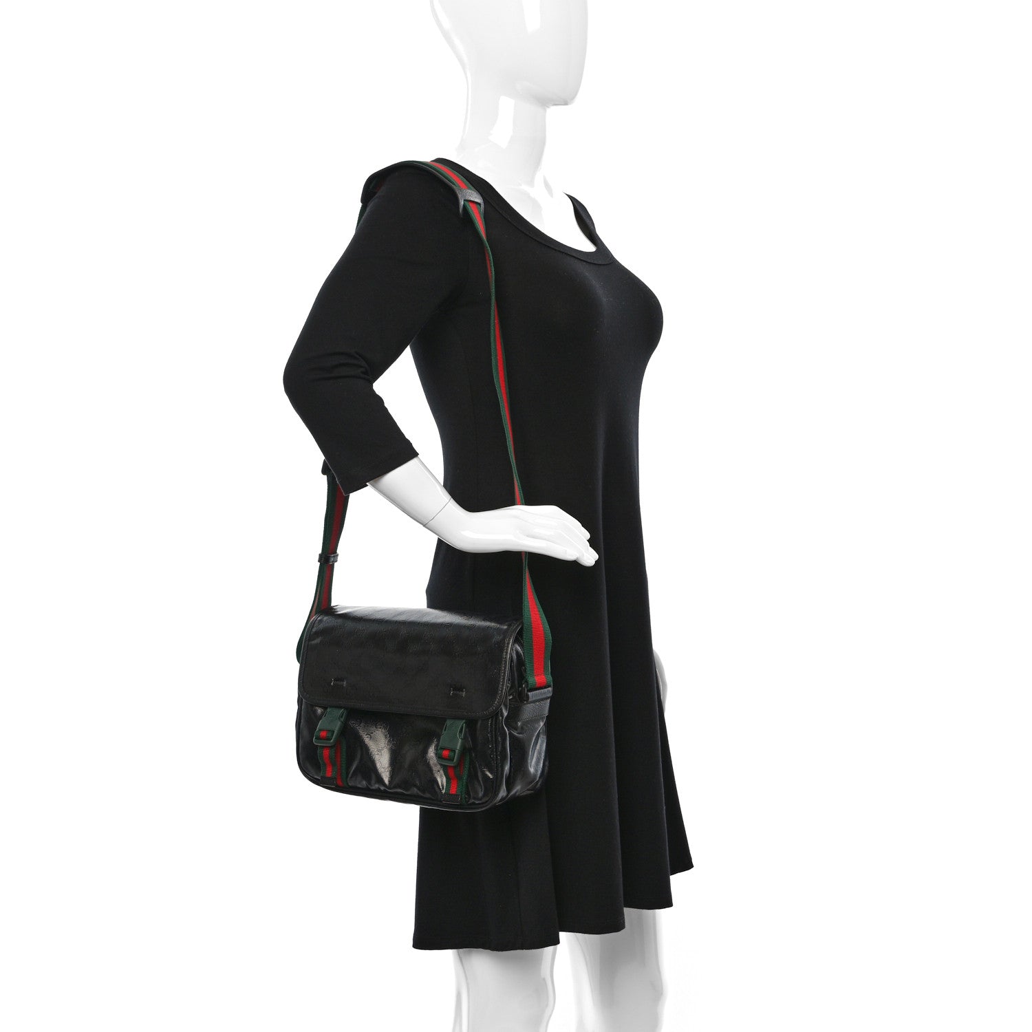 Gucci GG Crystal Messenger Bag Black 2 of 8