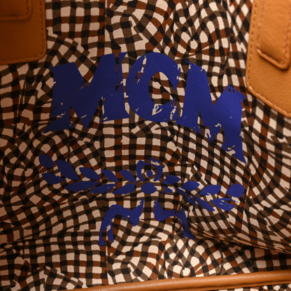 MCM Visetos Large Liz Reversible Shopper Tote Cognac 10 of 17