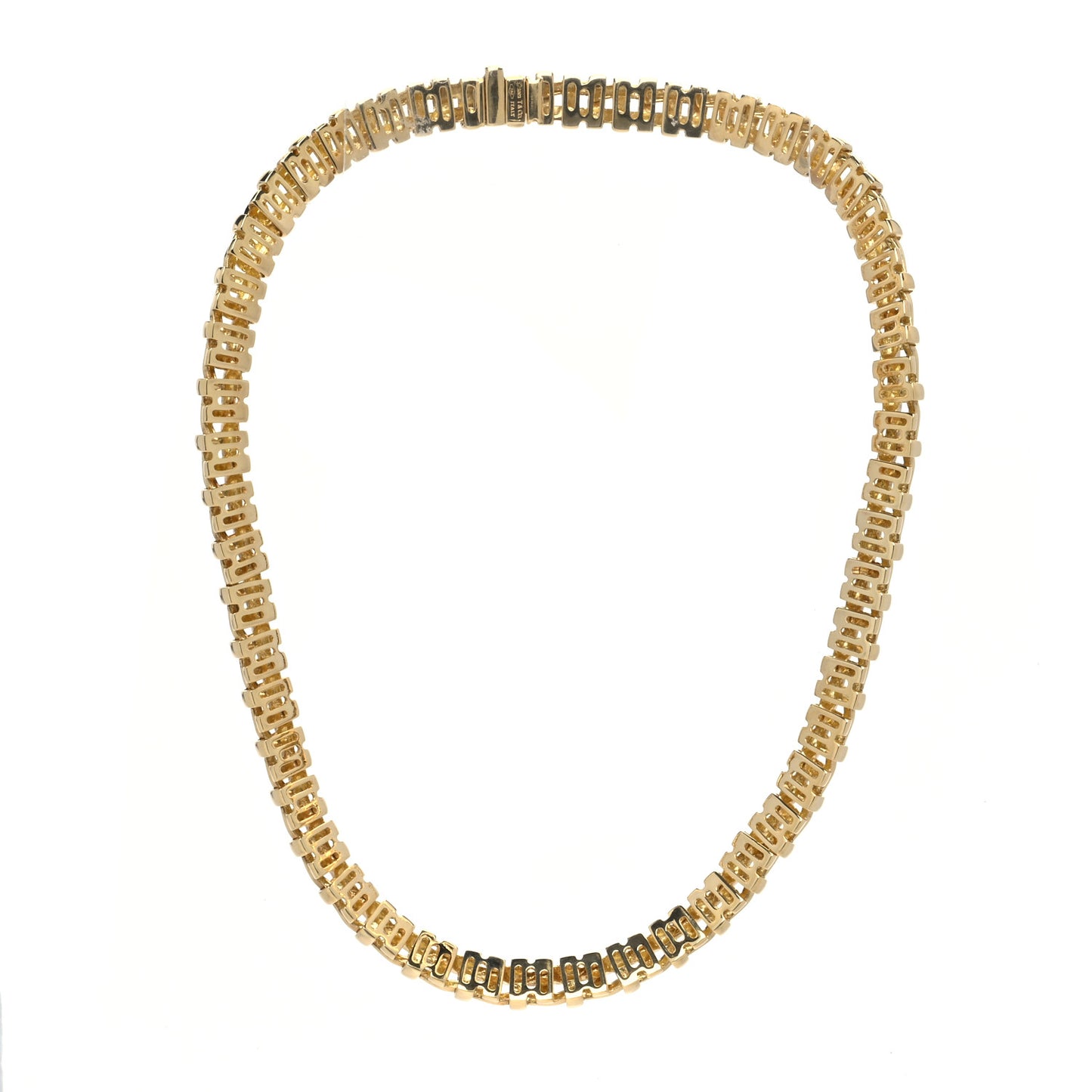 18K Yellow Gold Basket Weave Choker Necklace