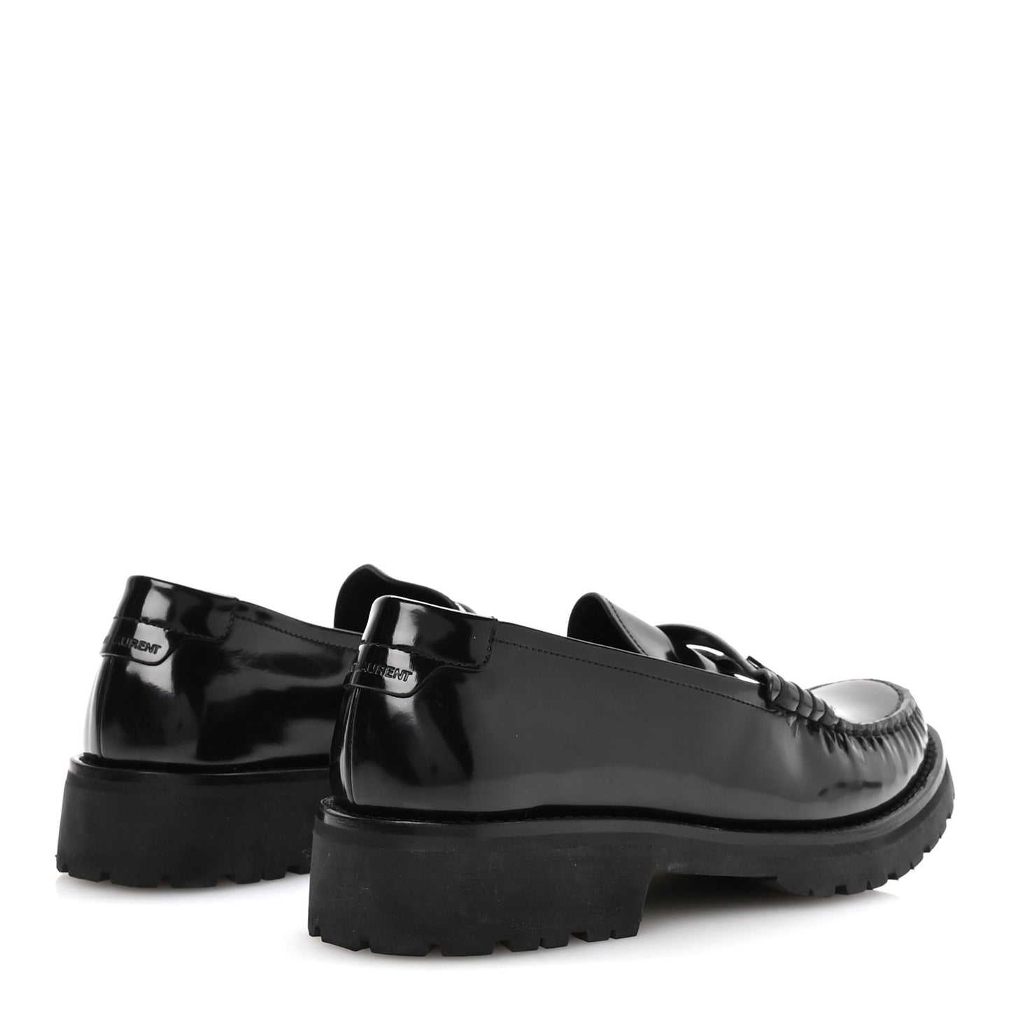 Glazed Calfskin Le Loafer 15 Penny Slippers 39 Black