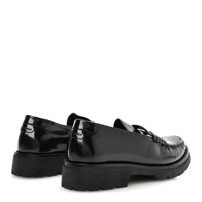 Saint Laurent Glazed Calfskin Le Loafer 15 Penny Slippers 39 Black 5 of 8