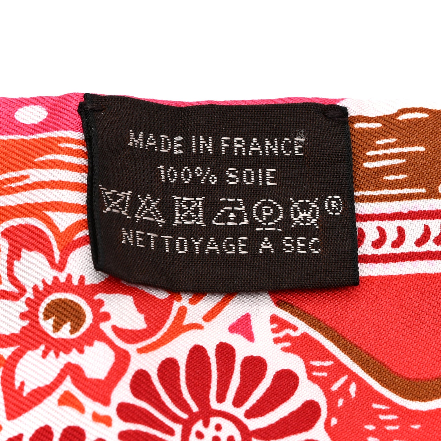 Silk Bingata Twilly Fuchsia Corail Brun