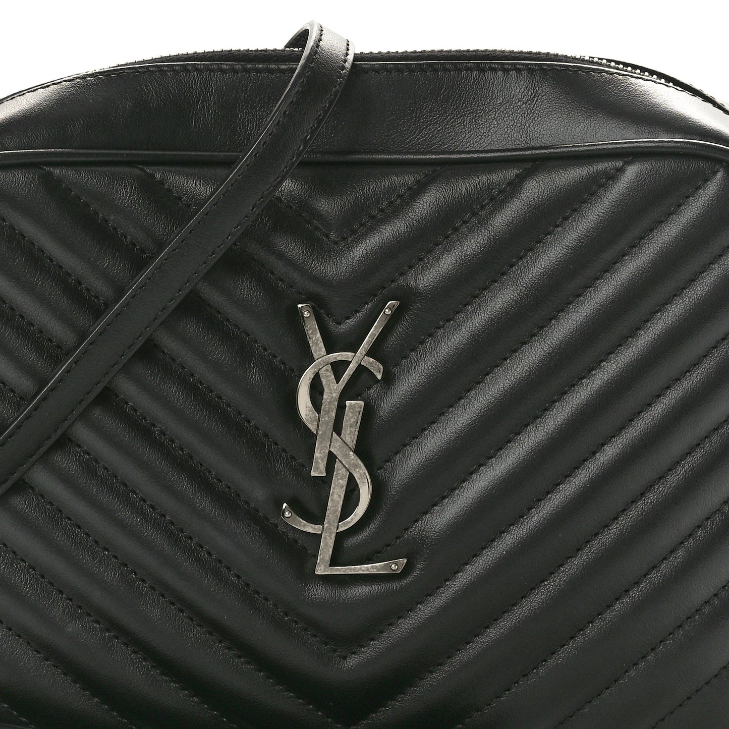 Calfskin Matelasse Monogram Lou Camera Bag Black