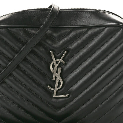 Saint Laurent Calfskin Matelasse Monogram Lou Camera Bag Black 7 of 9