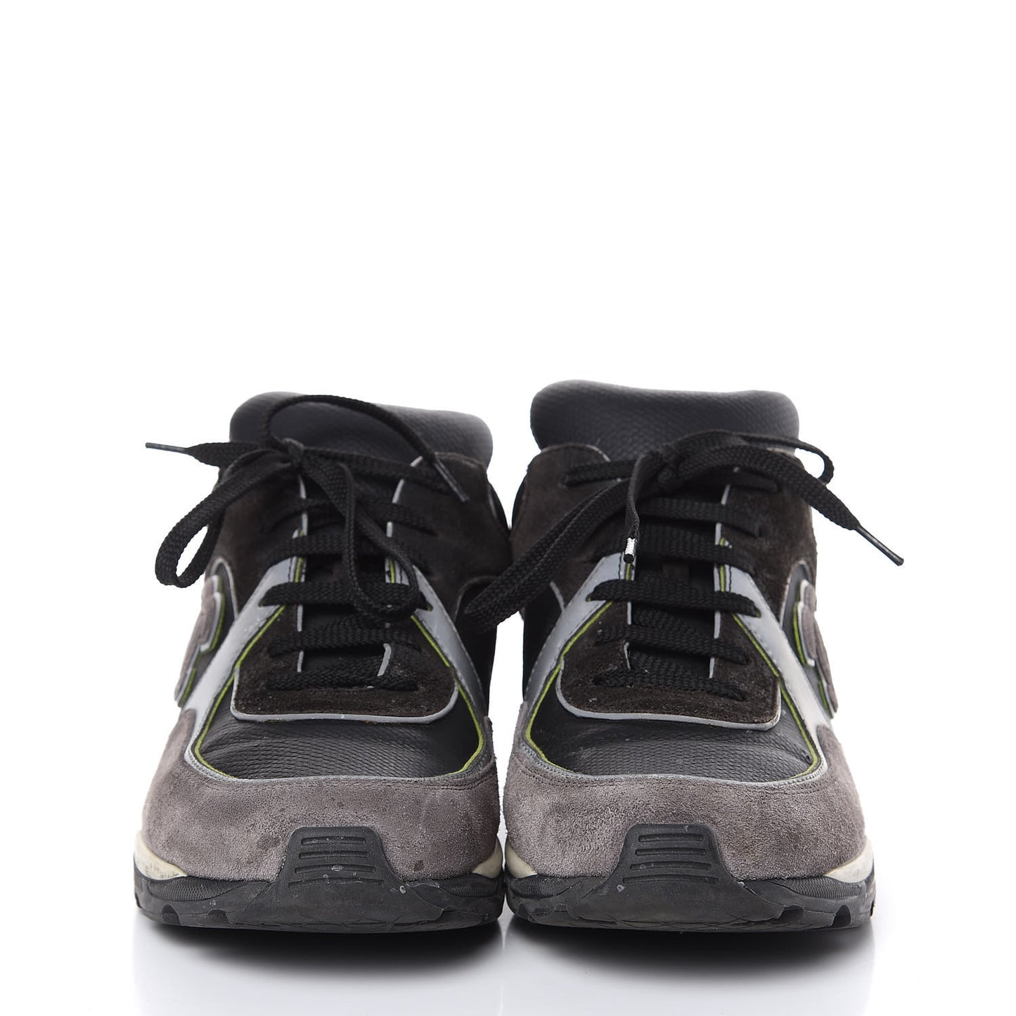 Suede Calfskin CC Sneakers 39 Black Grey