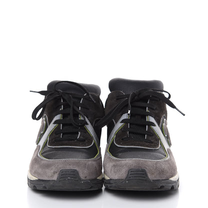 Chanel Suede Calfskin CC Sneakers 39 Black Grey 2 of 11