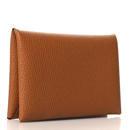 Hermes Epsom Calvi Card Case Gold 3 of 7
