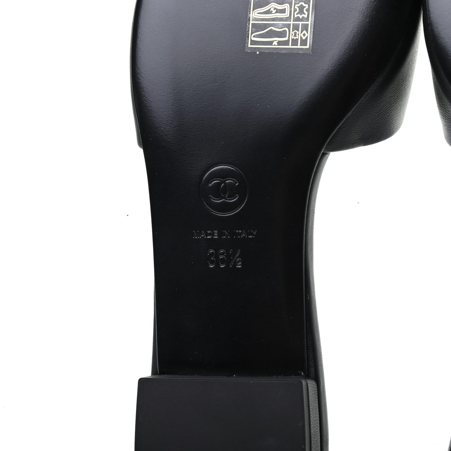 Chanel Lambskin Enamel CC Mules 36.5 Black 6 of 9