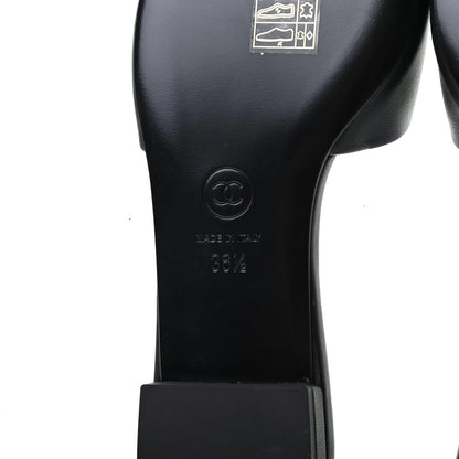 Chanel Lambskin Enamel CC Mules 36.5 Black 6 of 9
