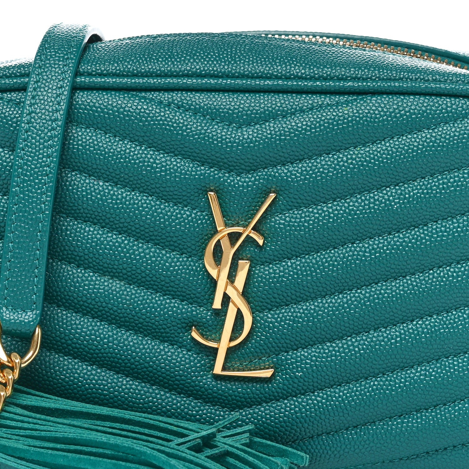 Saint Laurent Grain De Poudre Matelasse Monogram Mini Lou Camera Bag Brilliant Grass 8 of 10
