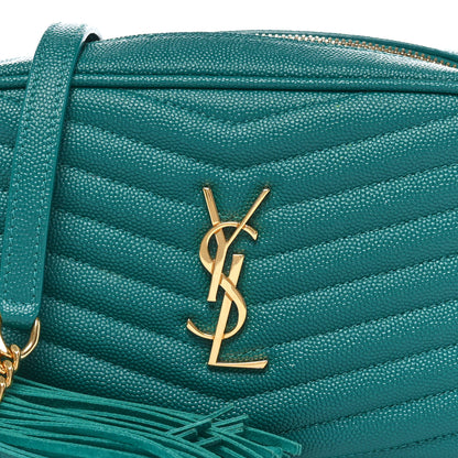 Saint Laurent Grain De Poudre Matelasse Monogram Mini Lou Camera Bag Brilliant Grass 8 of 10