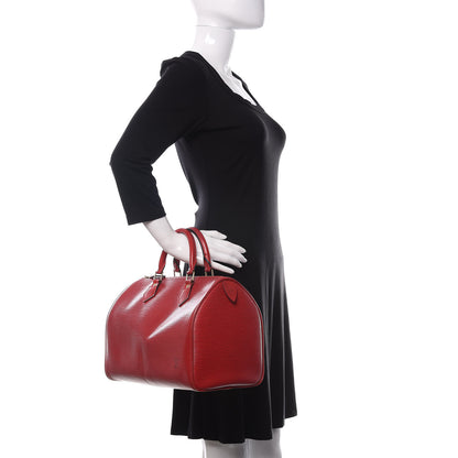 Louis Vuitton Epi Speedy 30 Castillan Red 2 of 16