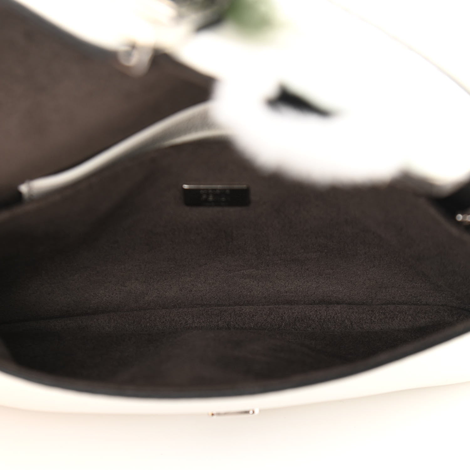 Fendi Nappa Rabbit Fox Fur Micro Buggie Baguette White Nirvana Black 5 of 11