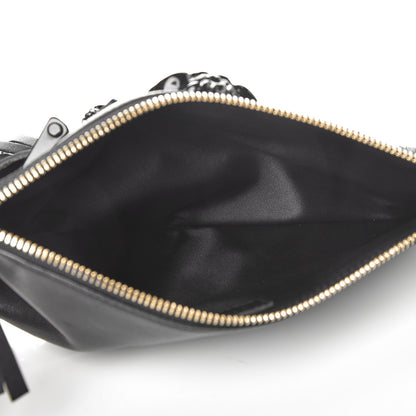 Versace Calfskin Palazzo Fringe Crossbody Bag Black 4 of 8