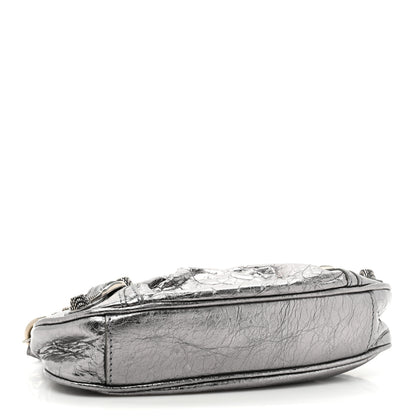 Balenciaga Metallic Agneau Arena Le Cagole Purse With Chain Mini Silver 4 of 9