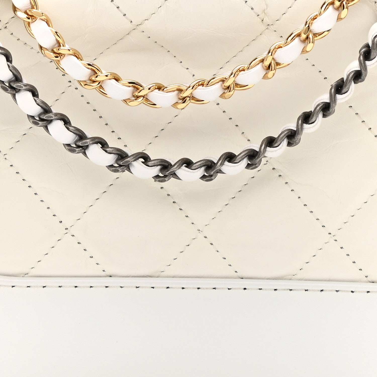 Chanel Aged Calfskin Quilted Small Gabrielle Hobo White 8 of 11