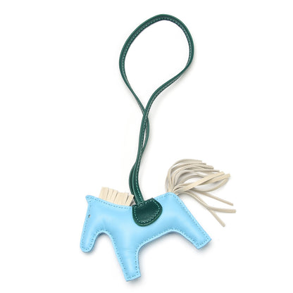 Hermes Milo Lambskin Grigri Rodeo Horse Bag Charm PM Celeste Malachite Craie 1 of 3