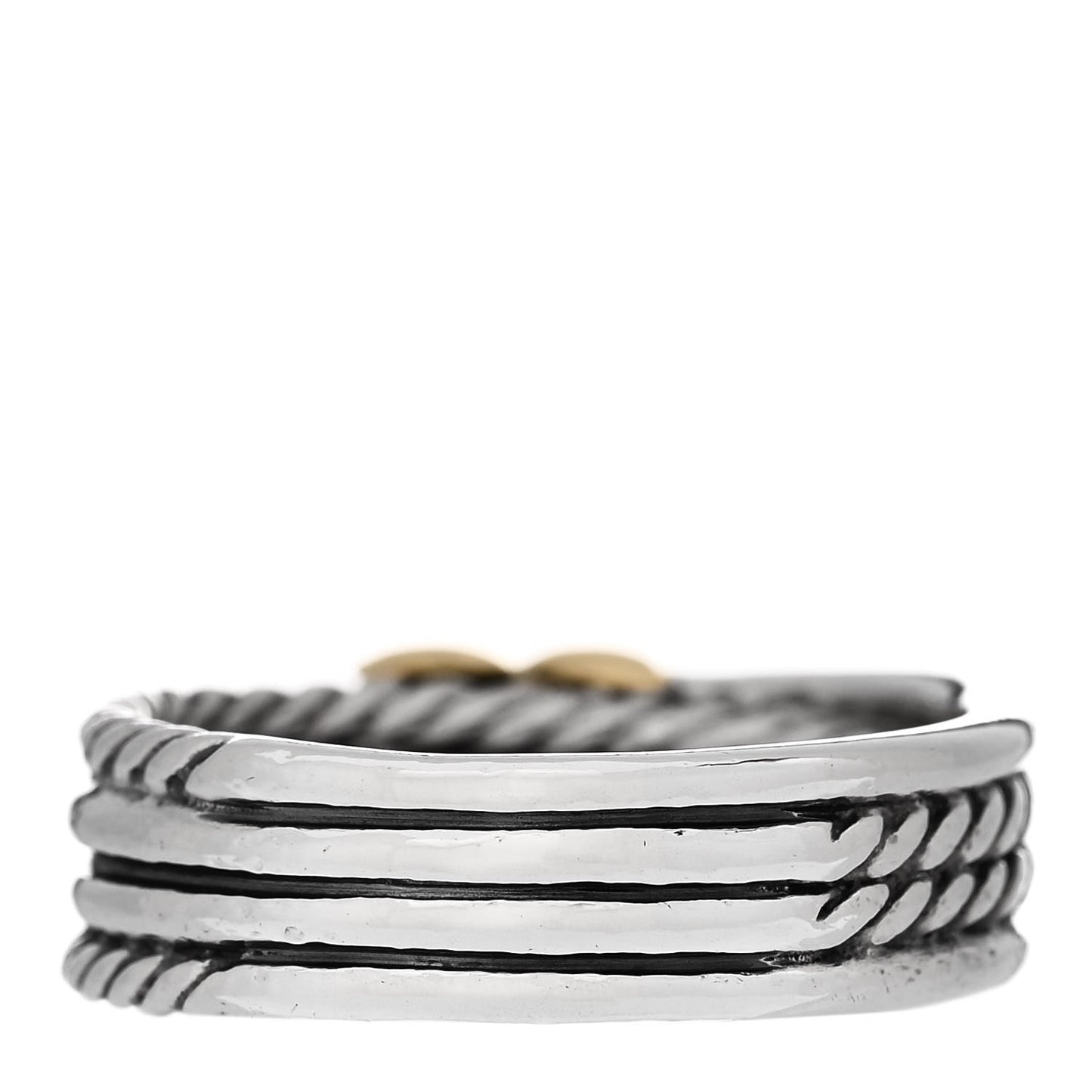 Sterling Silver 18K Yellow Gold 6mm X Crossover Ring 57 8