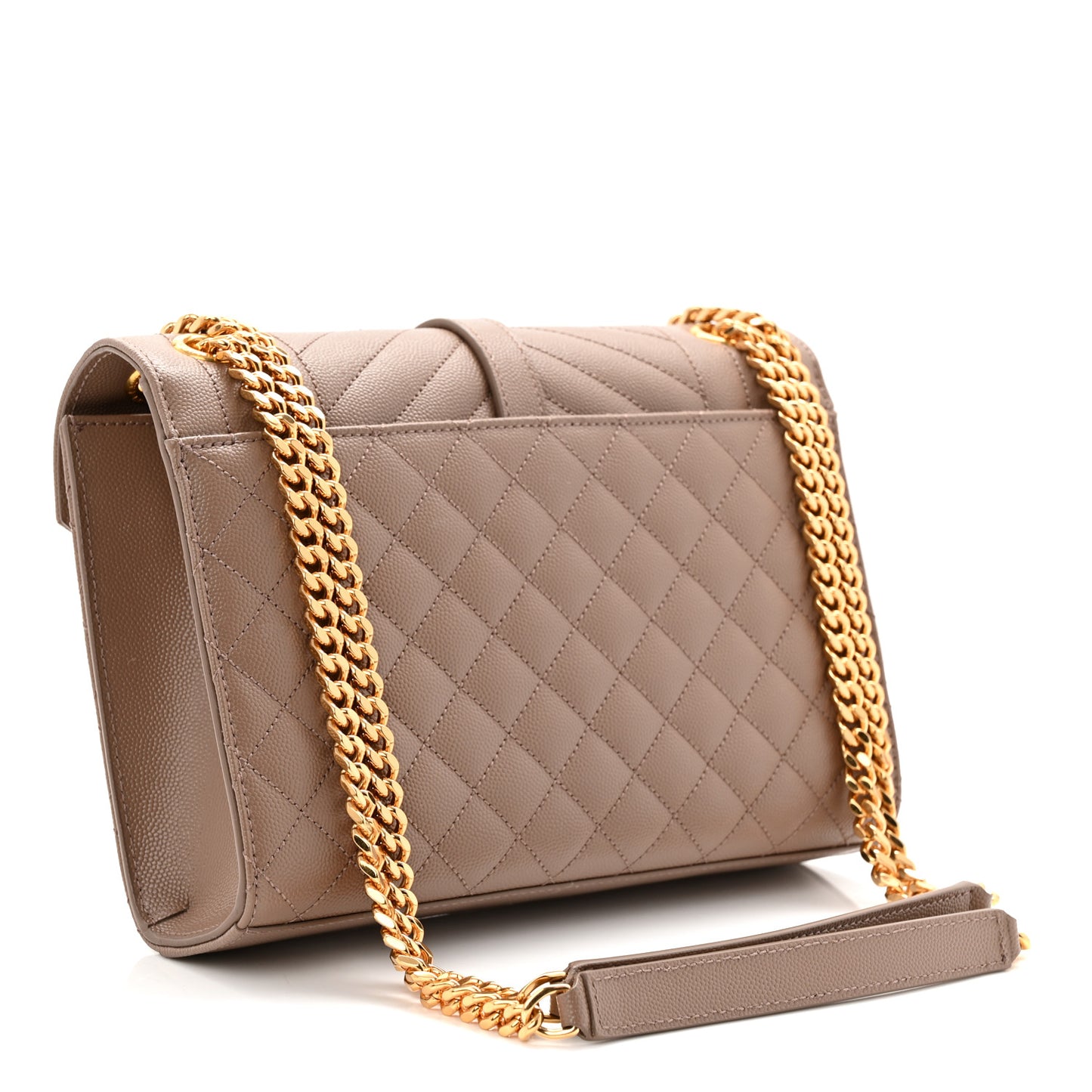 Grain De Poudre Textured Mixed Matelasse Triquilt Medium Monogram Satchel Taupe