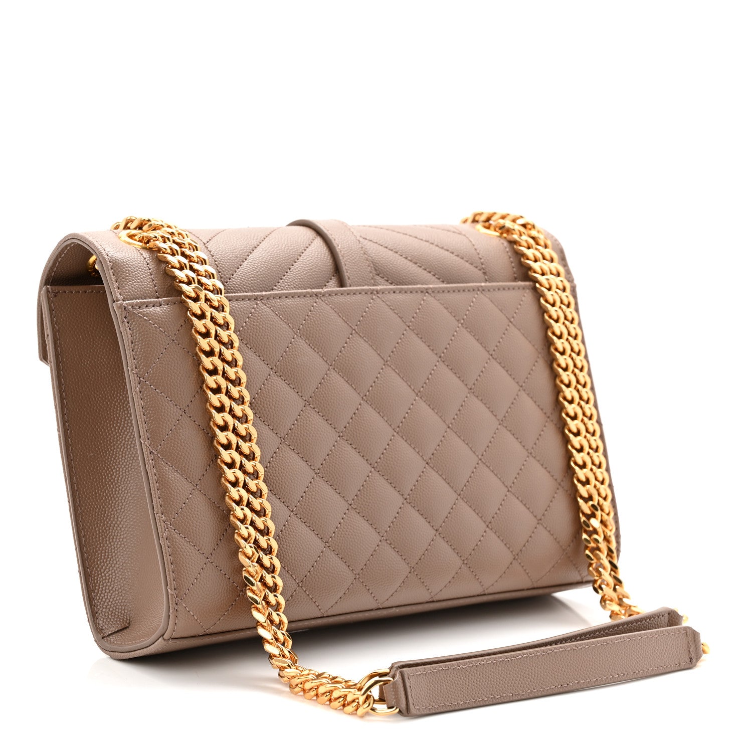 Saint Laurent Grain De Poudre Textured Mixed Matelasse Triquilt Medium Monogram Satchel Taupe 3 of 11
