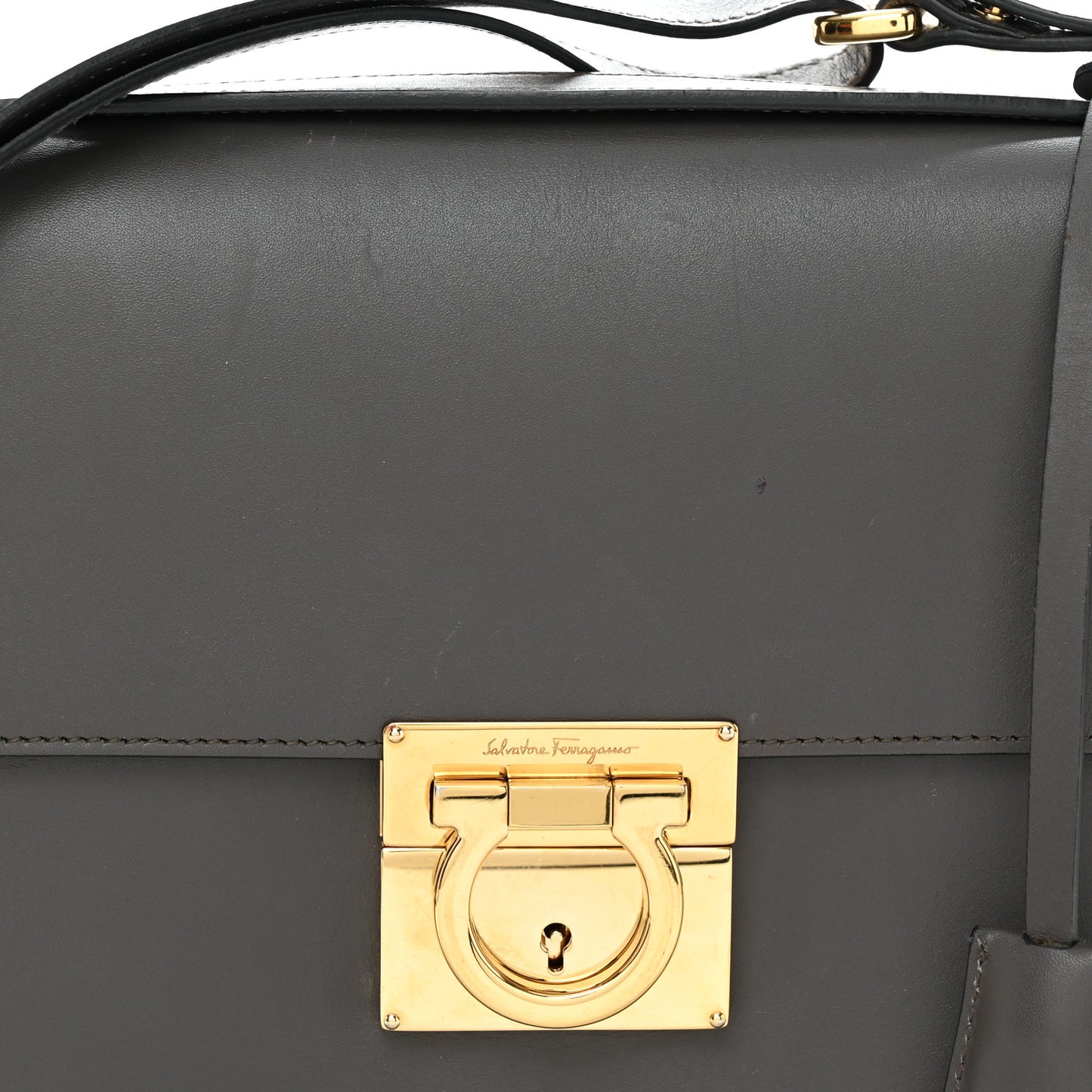 Calfskin Gancio Lock Satchel Grey