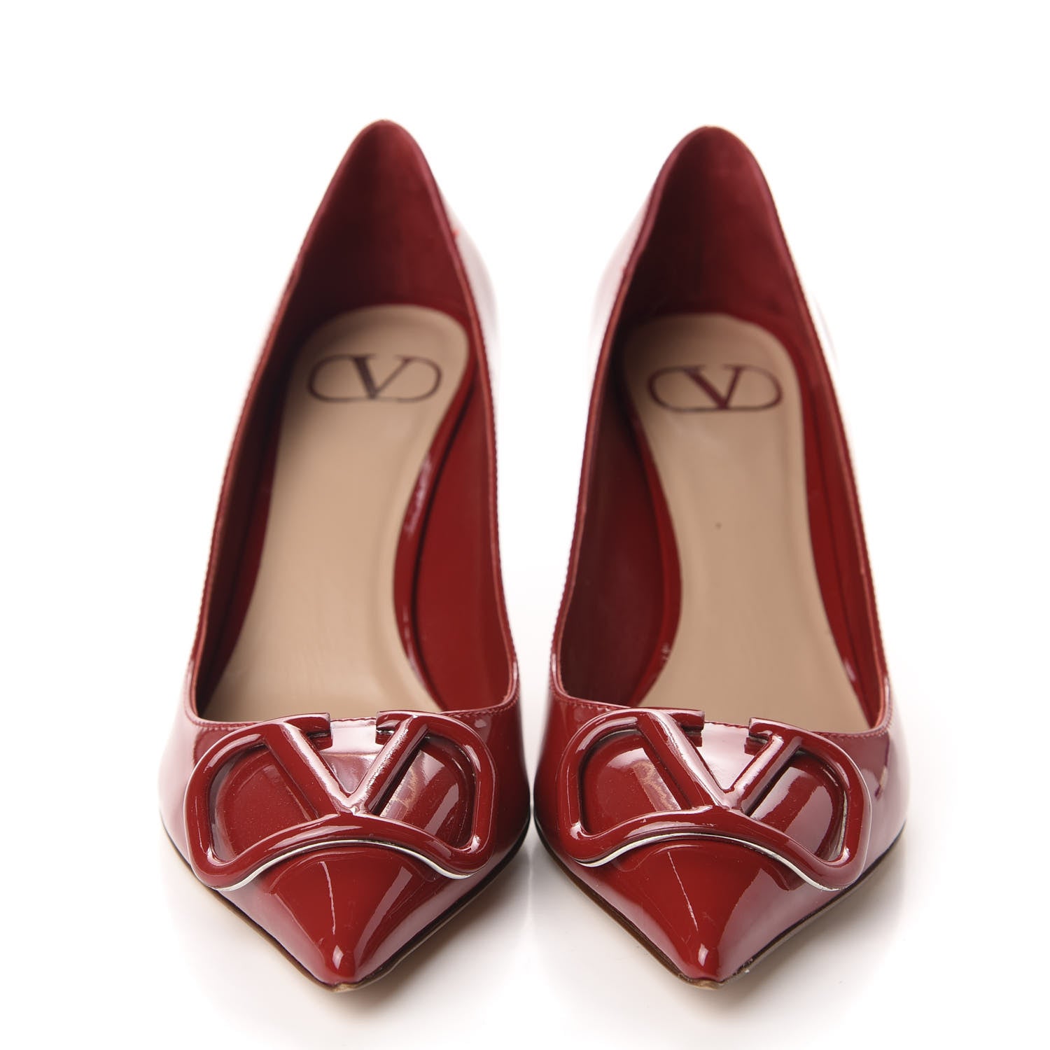 Valentino Garavani Patent Vlogo Signature 80mm Pumps 37.5 Red 2 of 10