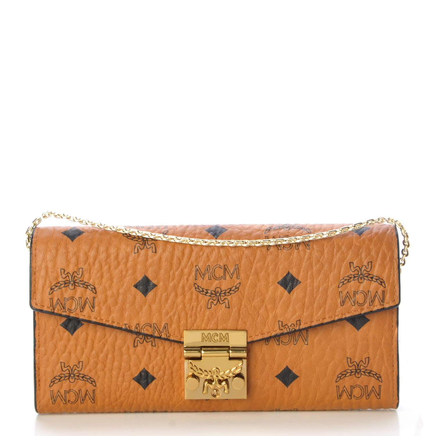 MCM Visetos Large Patricia Wallet On Chain Cognac 1 of 9