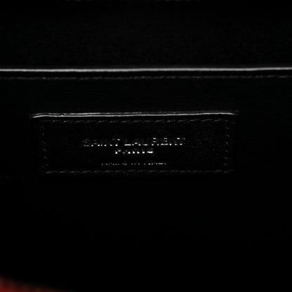 Saint Laurent Calfskin Crocodile Embossed Small Uptown Tote Rouge Eros 5 of 7