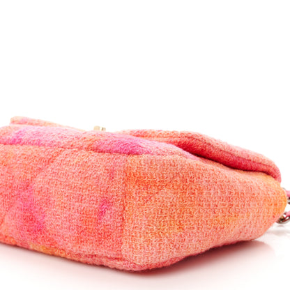 Chanel Tweed Quilted Medium Chanel 19 Flap Coral Pink 10 of 10