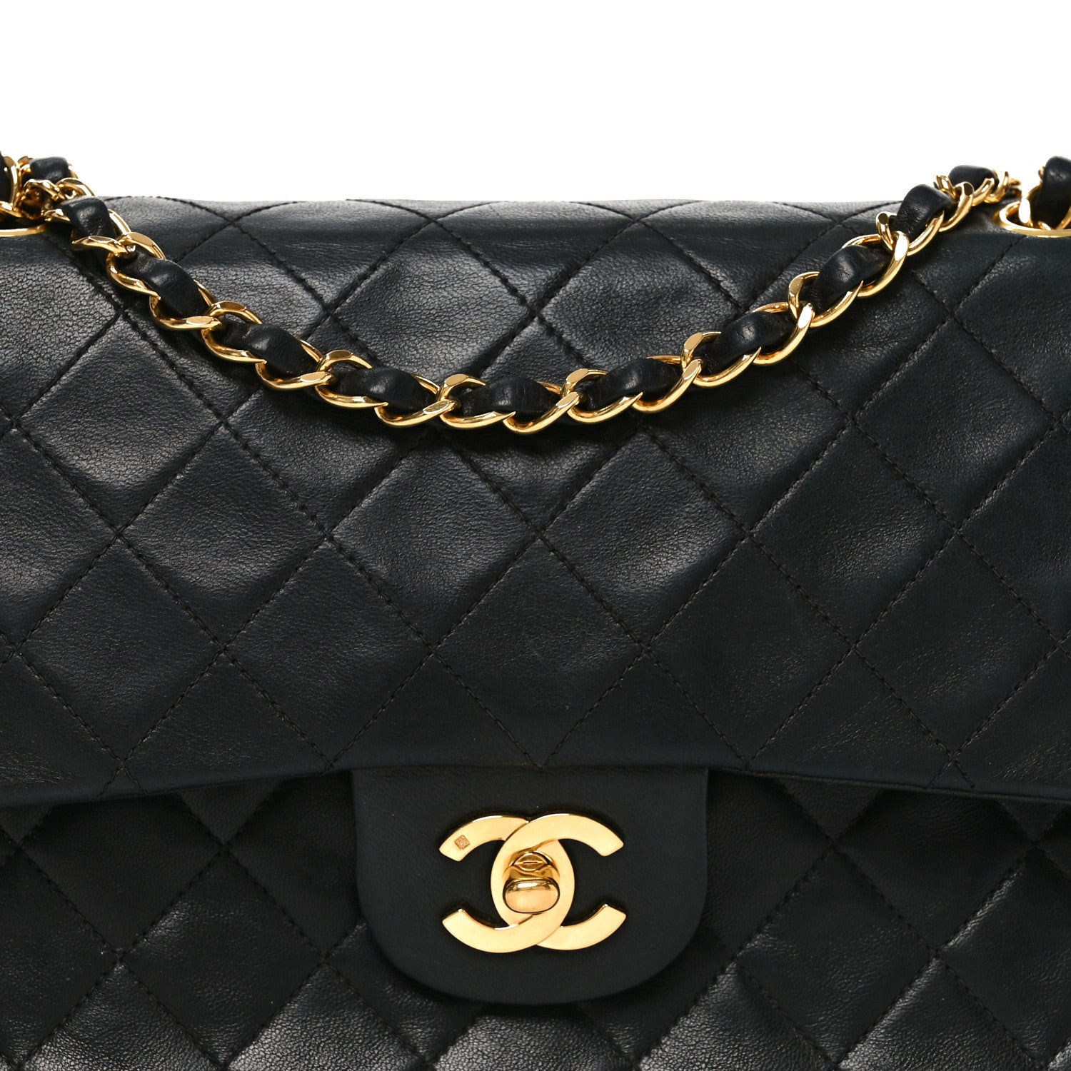 Chanel Lambskin Quilted Medium Double Flap Black 8 of 11