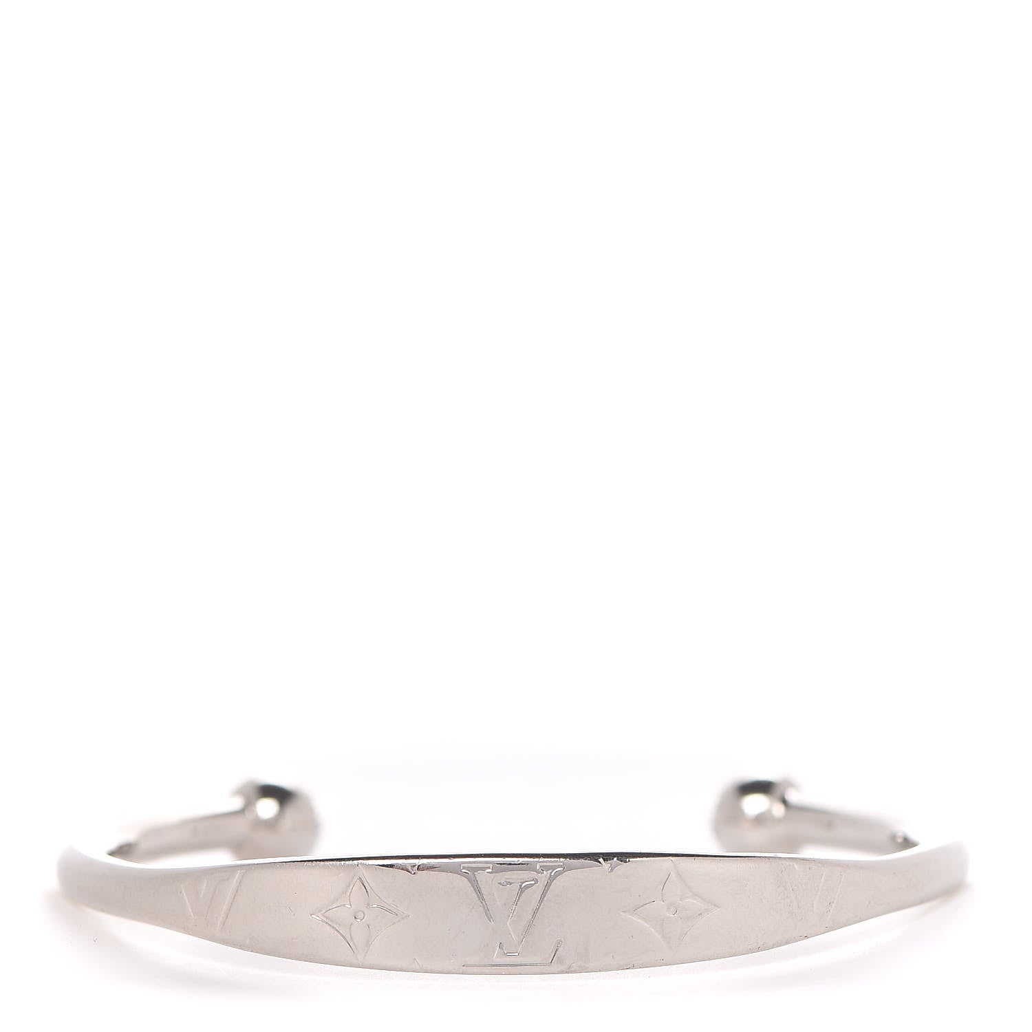 Louis Vuitton Brass Monogram Jonc Cuff M Silver 1 of 4