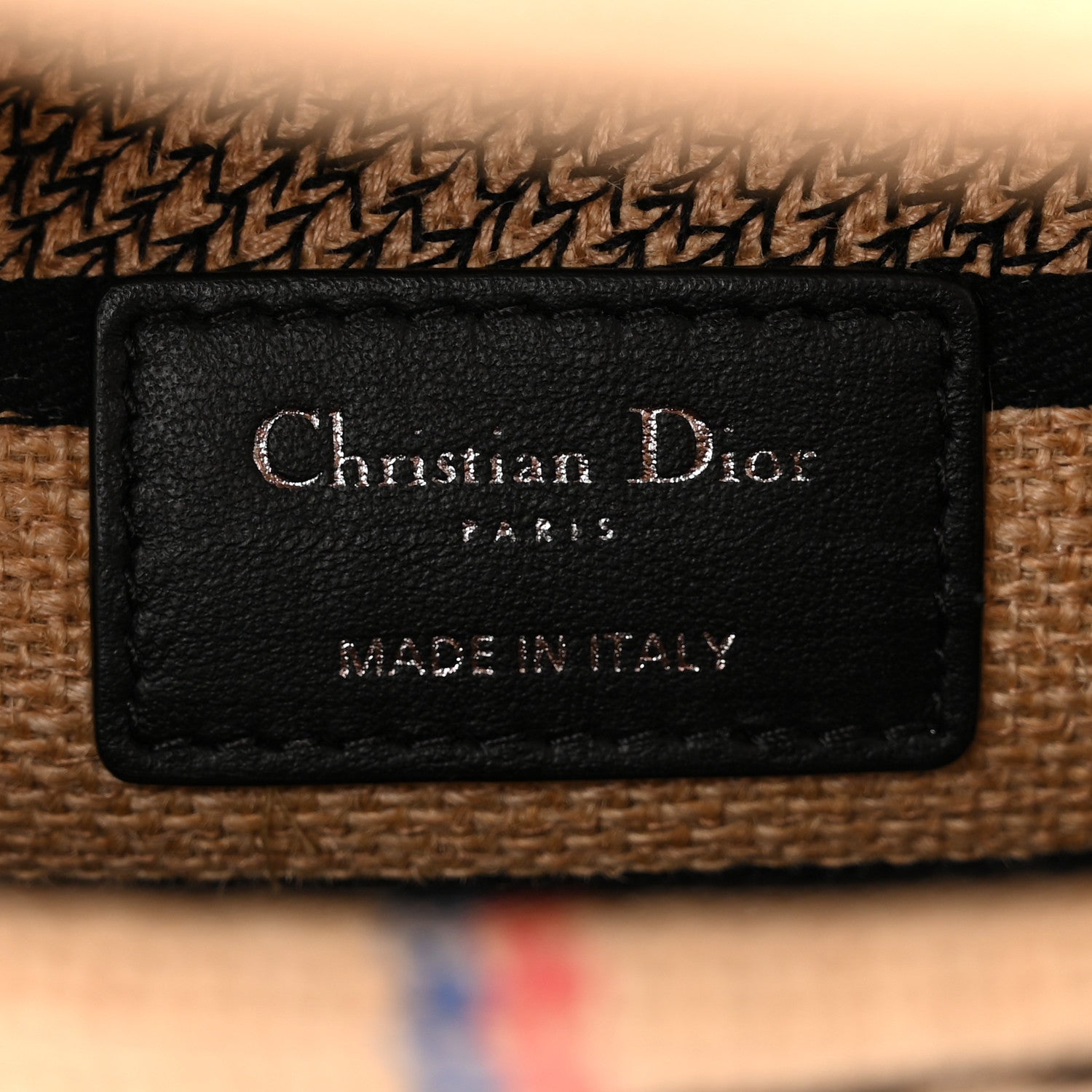 Christian Dior Canvas Jute Embroidered Medium Lady D-Lite Beige Multicolor 6 of 9