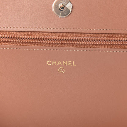 Chanel Caviar Quilted Boy Wallet On Chain WOC Brown 6 of 10