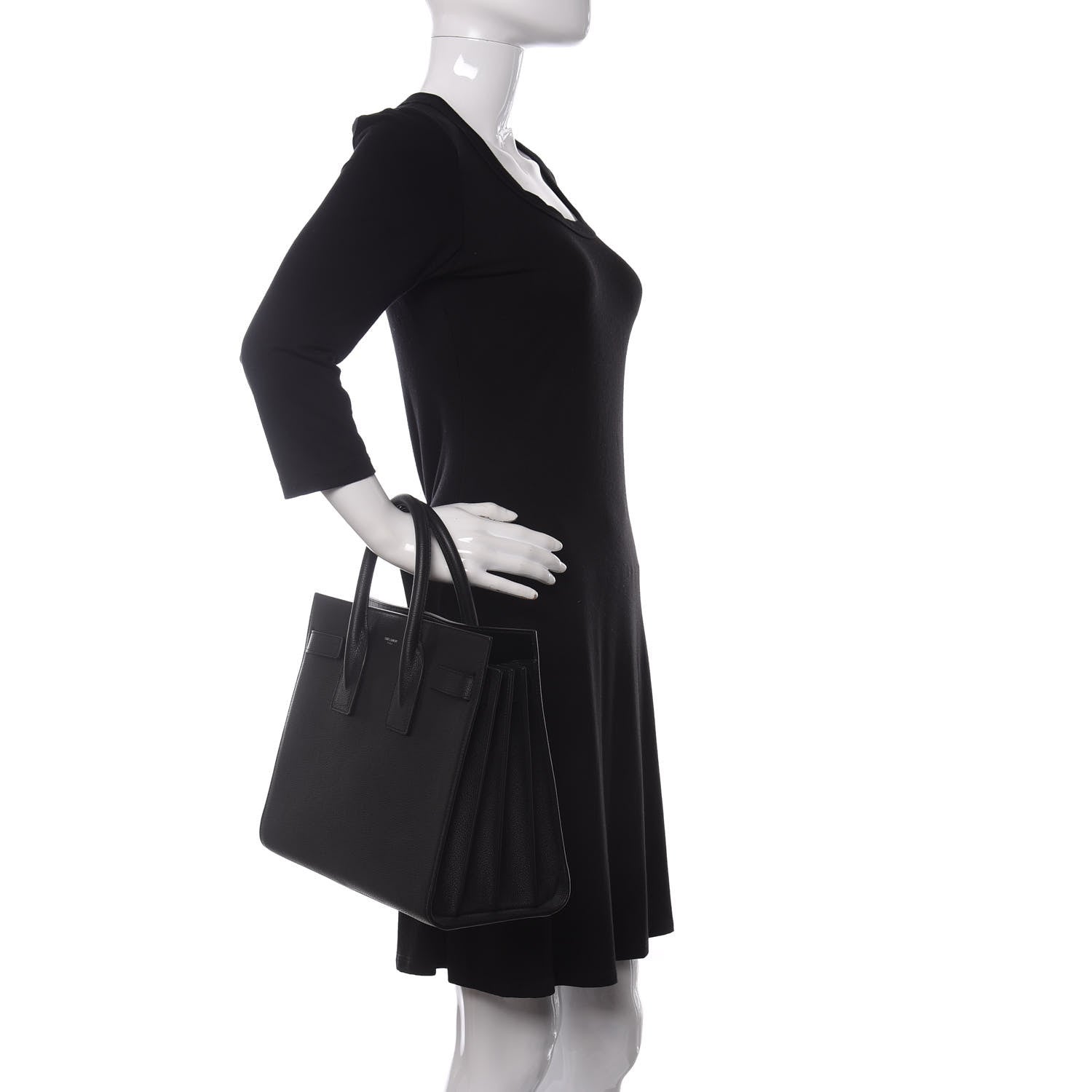 Saint Laurent Grained Calfskin Small Sac De Jour Black 2 of 10