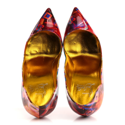 Christian Louboutin Patent Discolaser Hot Chick 100 Pumps 35.5 Multicolor Lin Yellow 2 of 9
