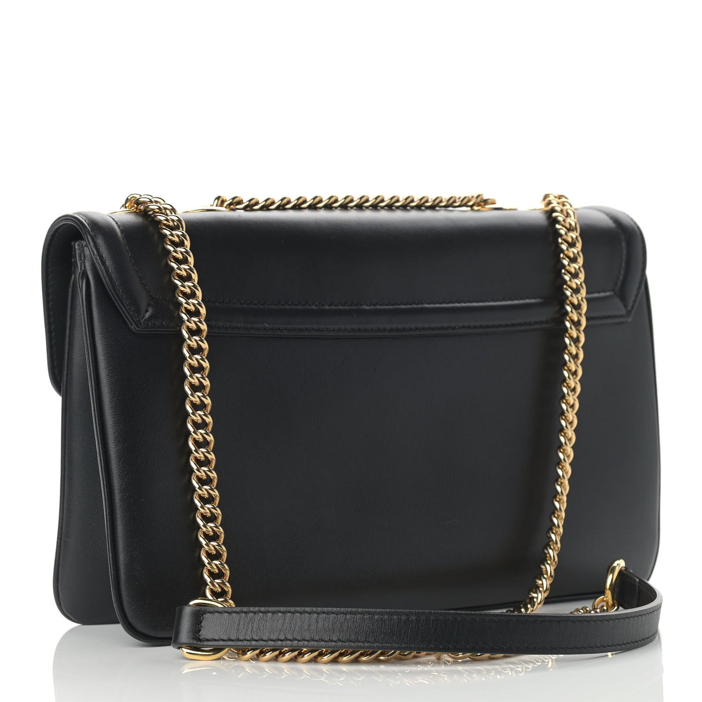 Vitello Palmellato Lux Crystal Medium Rajah Shoulder Bag Black