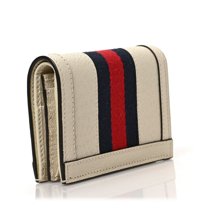 Gucci Textured Calfskin Web Ophidia Card Case Mystic White 4 of 6