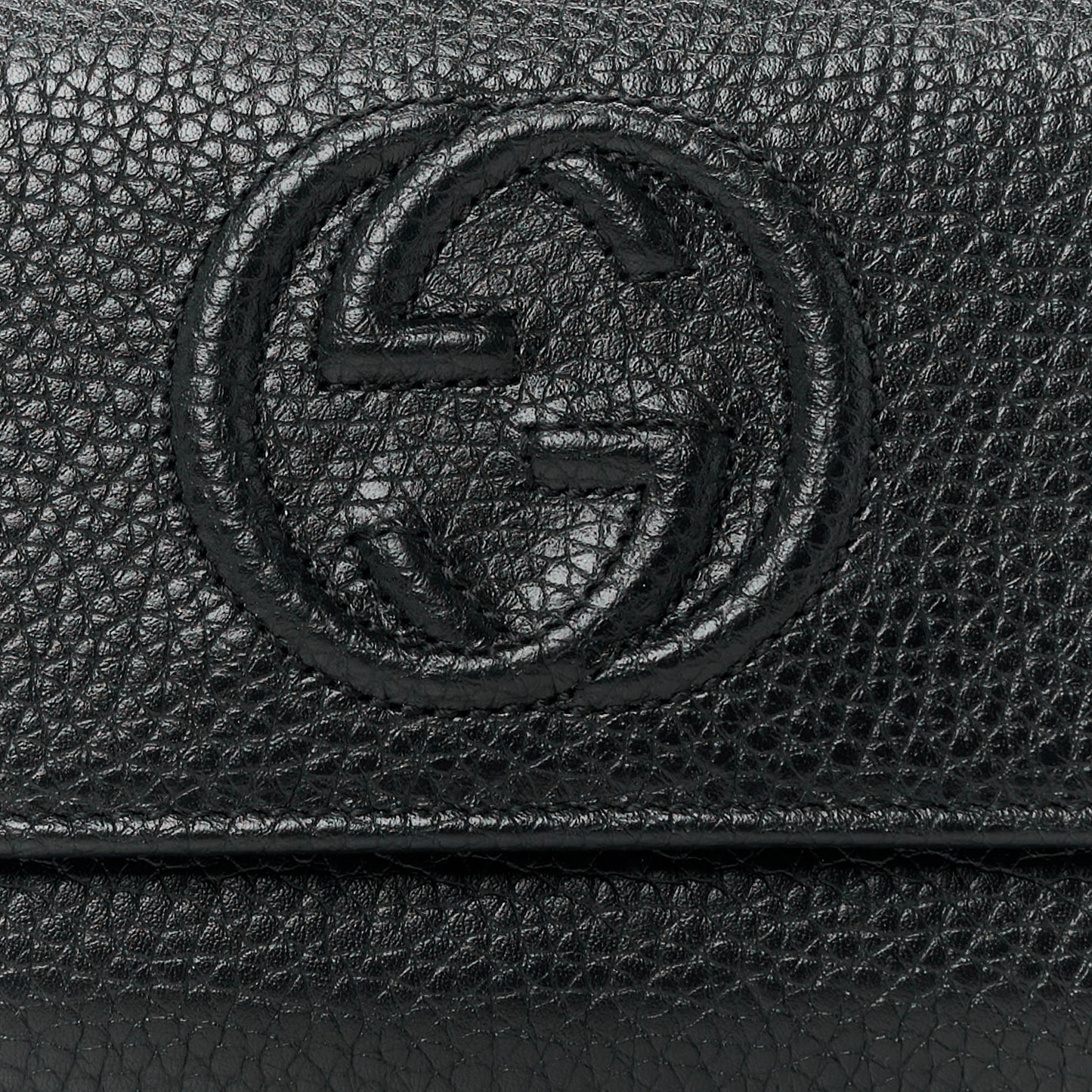 Pebbled Calfskin Large Soho Continental Wallet Black