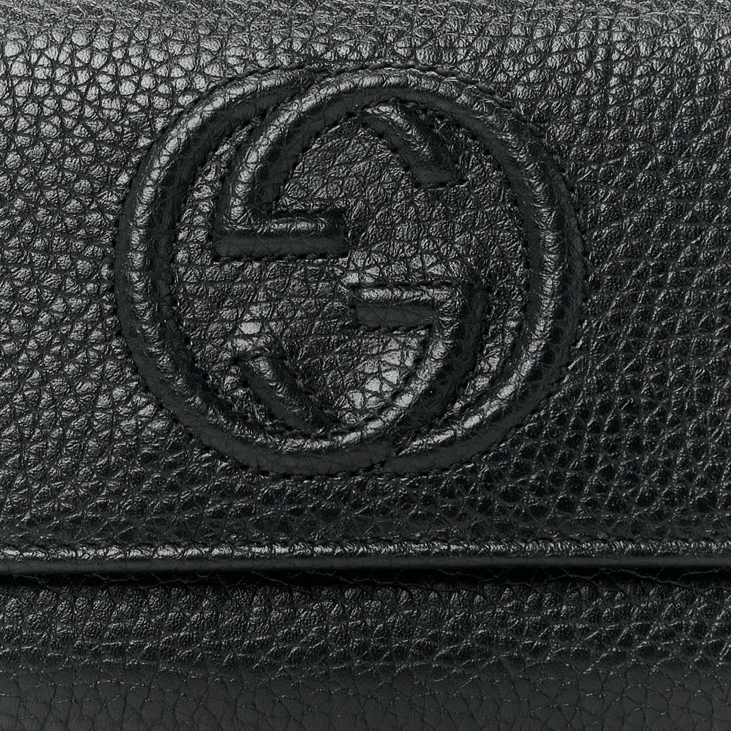 Gucci Pebbled Calfskin Large Soho Continental Wallet Black 8 of 11