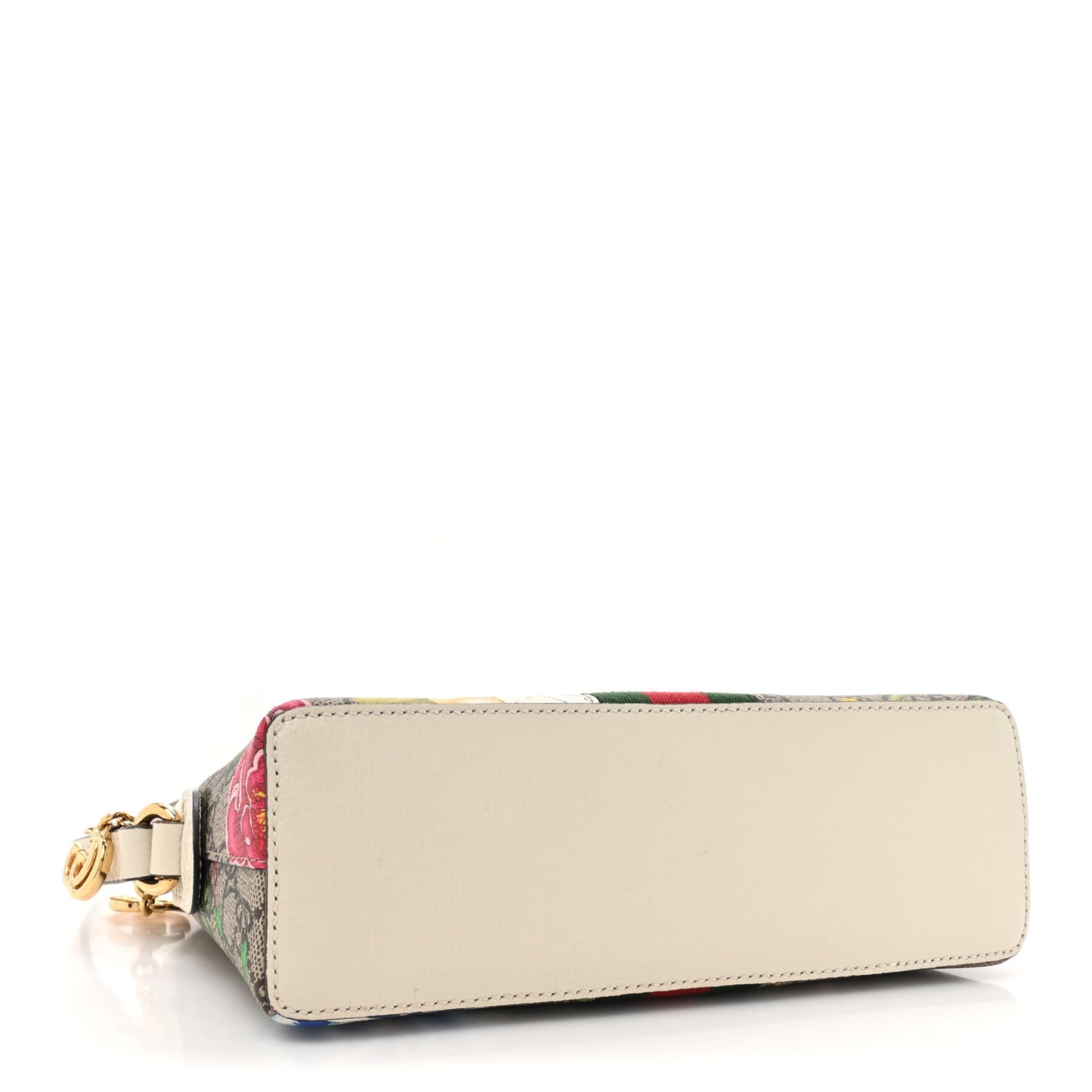 GG Supreme Monogram Flora Web GG Small Ophidia Dome Shoulder Bag White