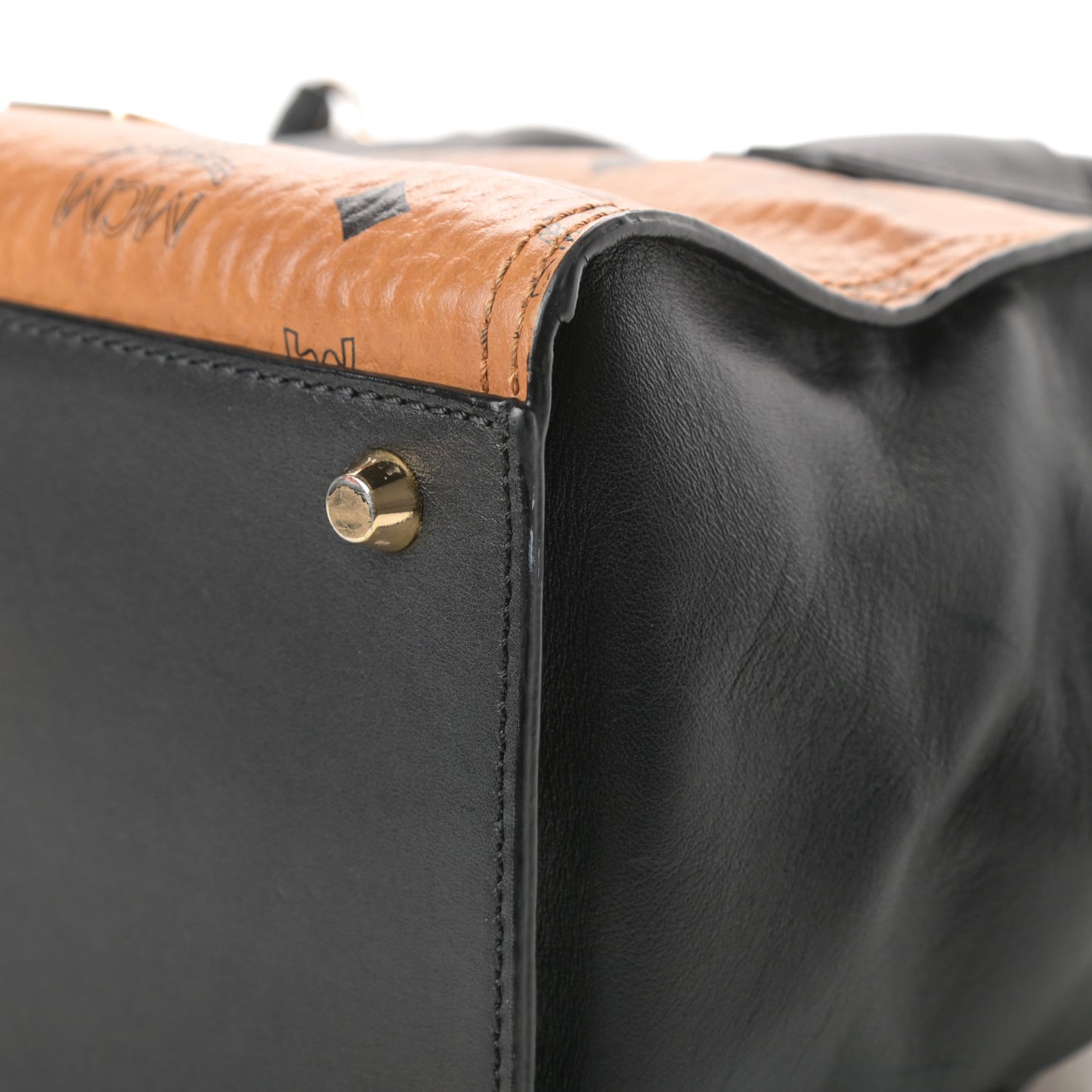 Visetos Small Kathy Double Zip Tote Cognac Black