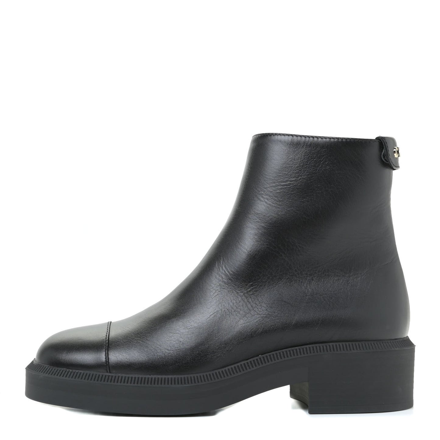 Calfskin Logo Boots 39.5 Black