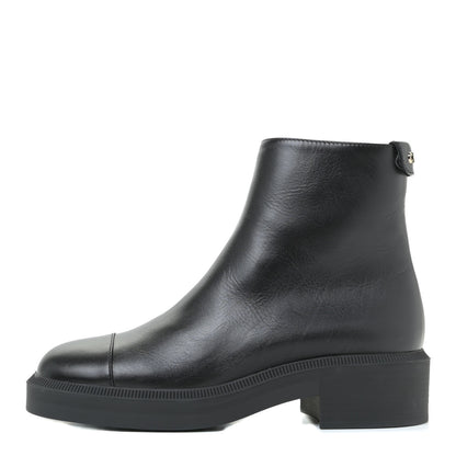 Chanel Calfskin Logo Boots 39.5 Black 1 of 12