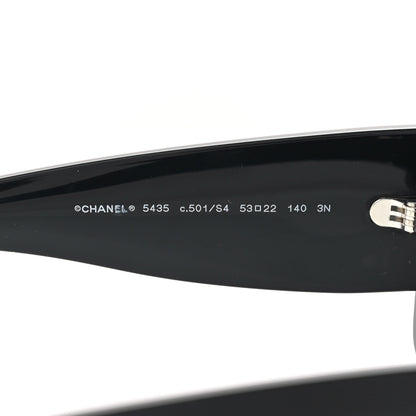 Chanel Acetate Rectangle Sunglasses 5435 Black Grey 5 of 8