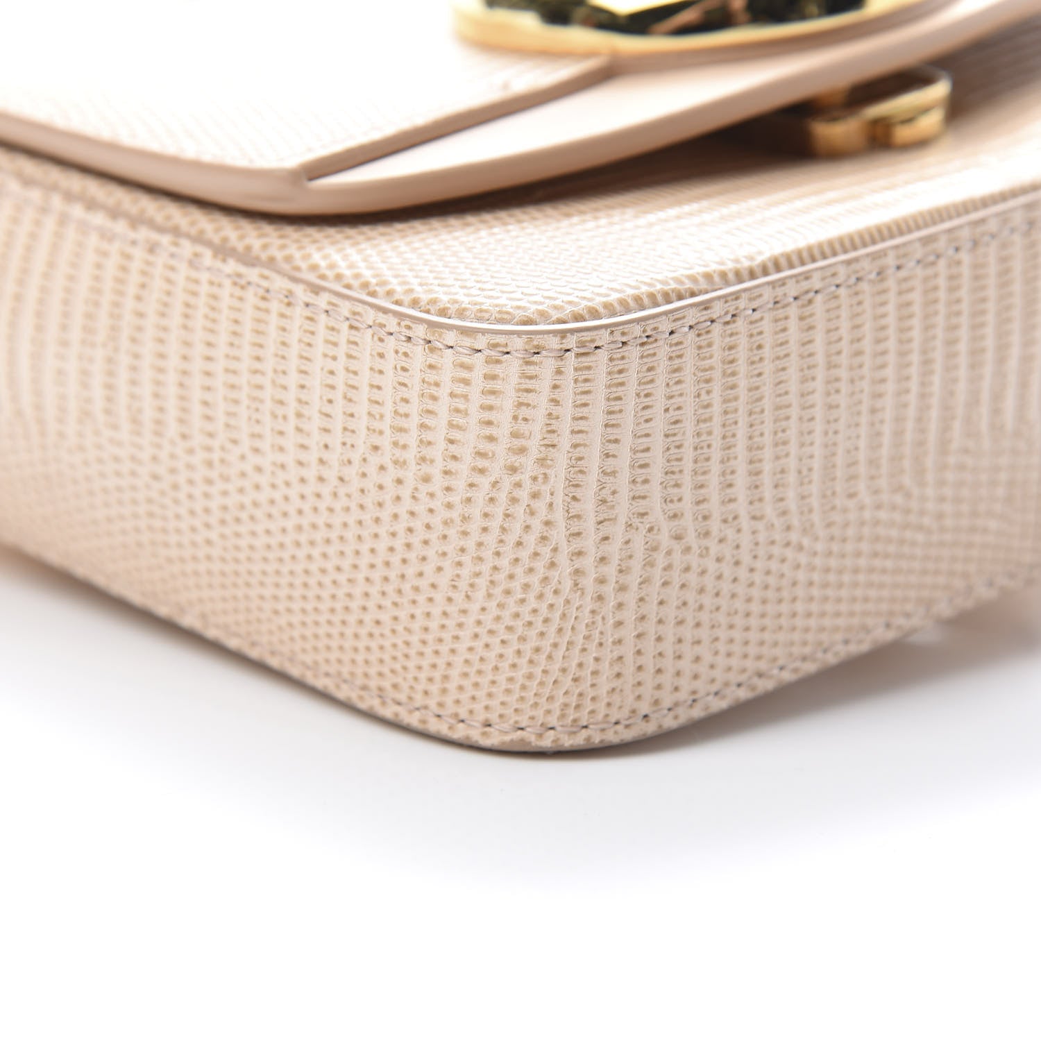 Chloe Calfskin Lizard Embossed Mini C Double Carry Biscotti Beige 9 of 12