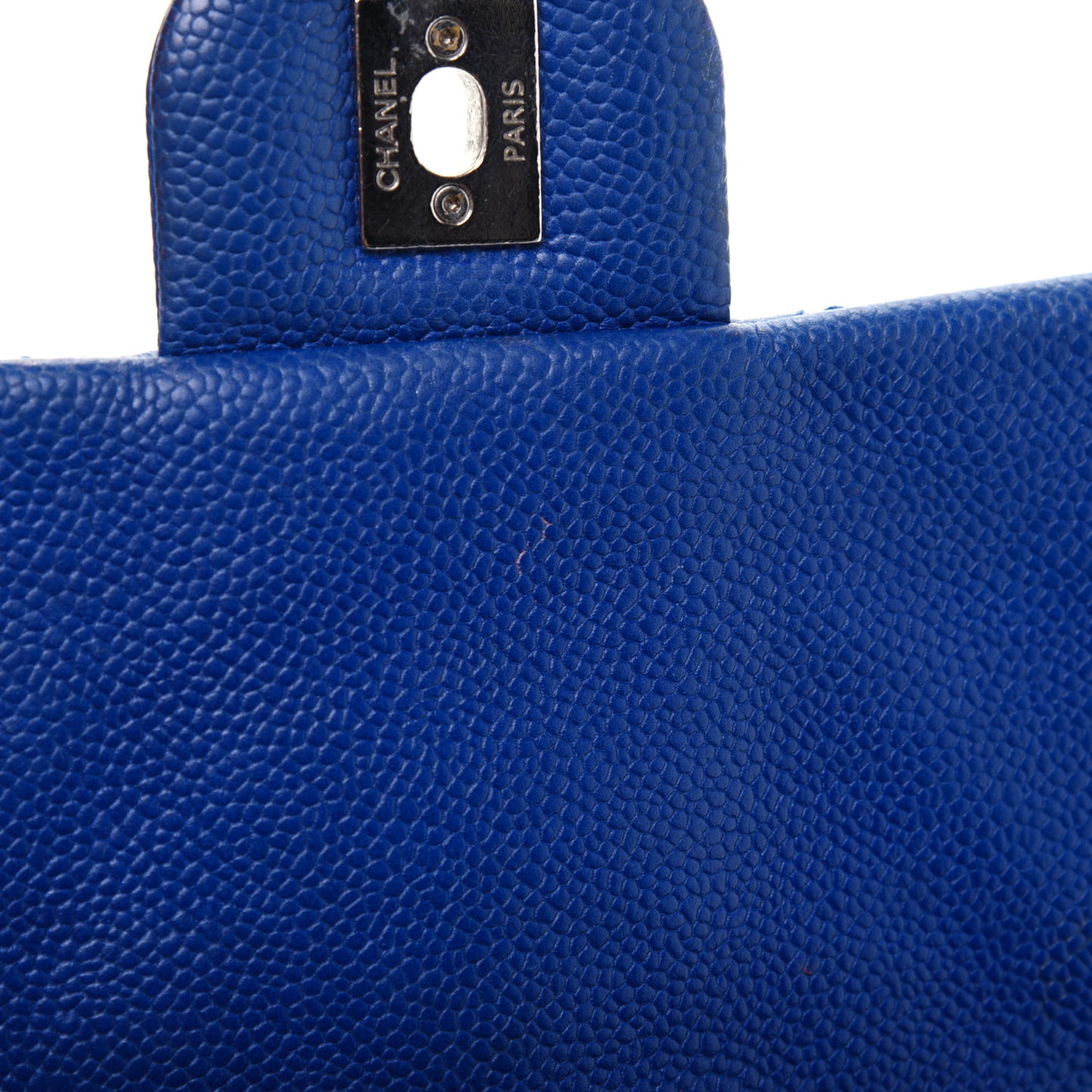 Caviar Quilted Jumbo Easy Flap Blue