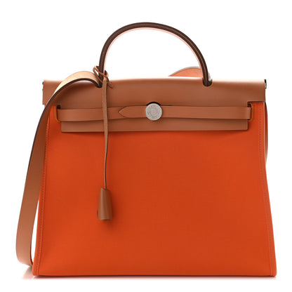 Hermes Vache Hunter Toile Herbag Zip 31 PM Orange 1 of 10